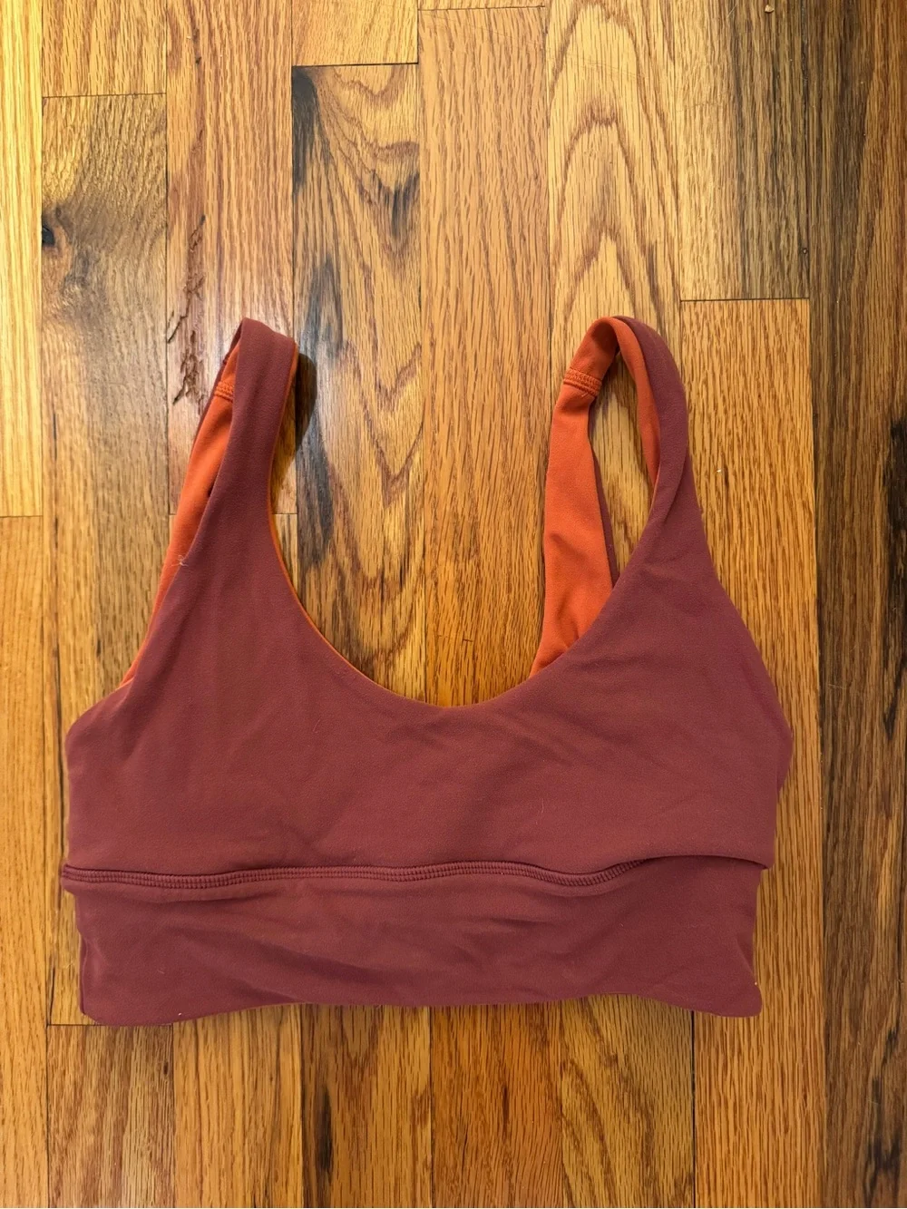 lululemon athletica Reversible Scoop Sports Bra in Brick and Rust